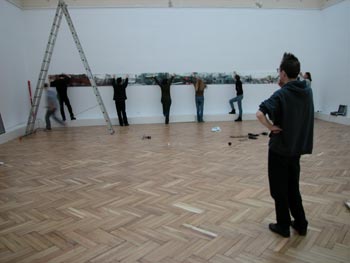 Martin Breindl watching the installation of the panoramic view