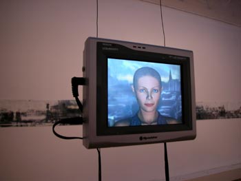 monitor with avatar hana in front of the 10 m digital panorama