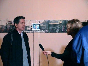 Heinz Cibulka and hana being interviewed