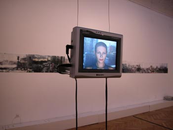 monitor with avatar hana in front of the 10 m digital panorama